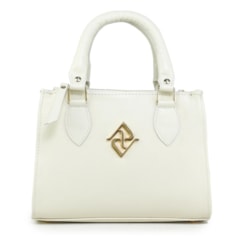 BOLSA DE COURO COM FIVELA DO MONOGRAMA OFF WHITE