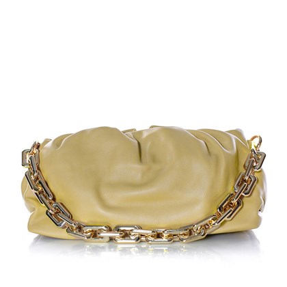 Bolsa Feminina Corrente Dourada Grossa Transversal Luxo Lançamento Blogueira Amarelo
