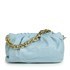 Bolsa Feminina Corrente Dourada Grossa Transversal Luxo Lançamento Blogueira Azul Claro