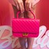 Bolsa Feminina Grande com Fecho e Alça de Mão Matelassê Pink