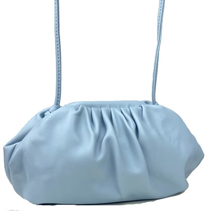 Bolsa Feminina Pequena em Napa com Alça Fina Azul Claro