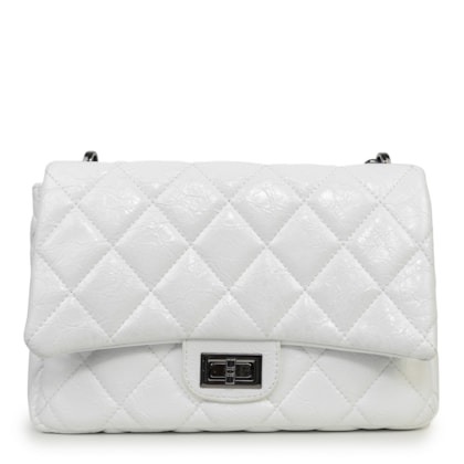 BOLSA METALASSE CROCO OFF WHITE