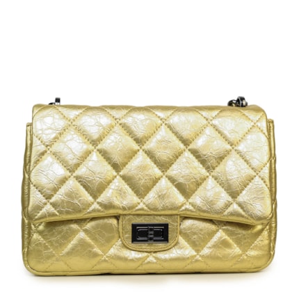 BOLSA METALASSE CROCO OURO