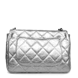 BOLSA METALASSE CROCO PRATA