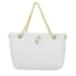  BOLSA METALASSE FEMININA COM FIVELA DO MONOGRAMA OFF WHITE