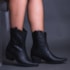 Bota Feminina Judite Country Cano Baixo Bordada com Salto Baixo Preto