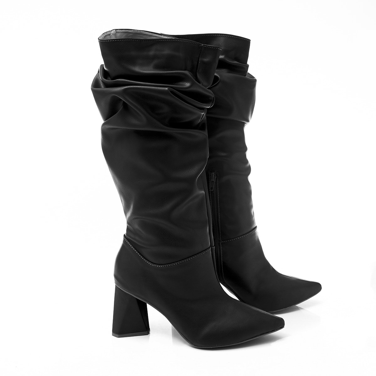 Botas salto sale grosso cano alto