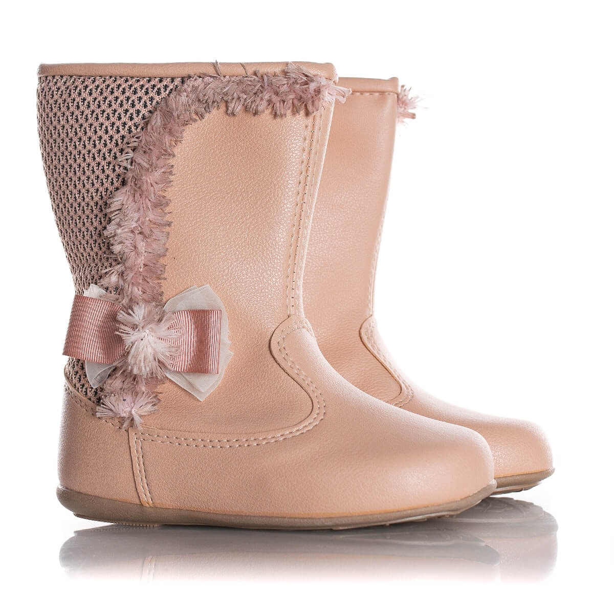 Bota Bebê Feminino Com Flor Pink - Keto Baby