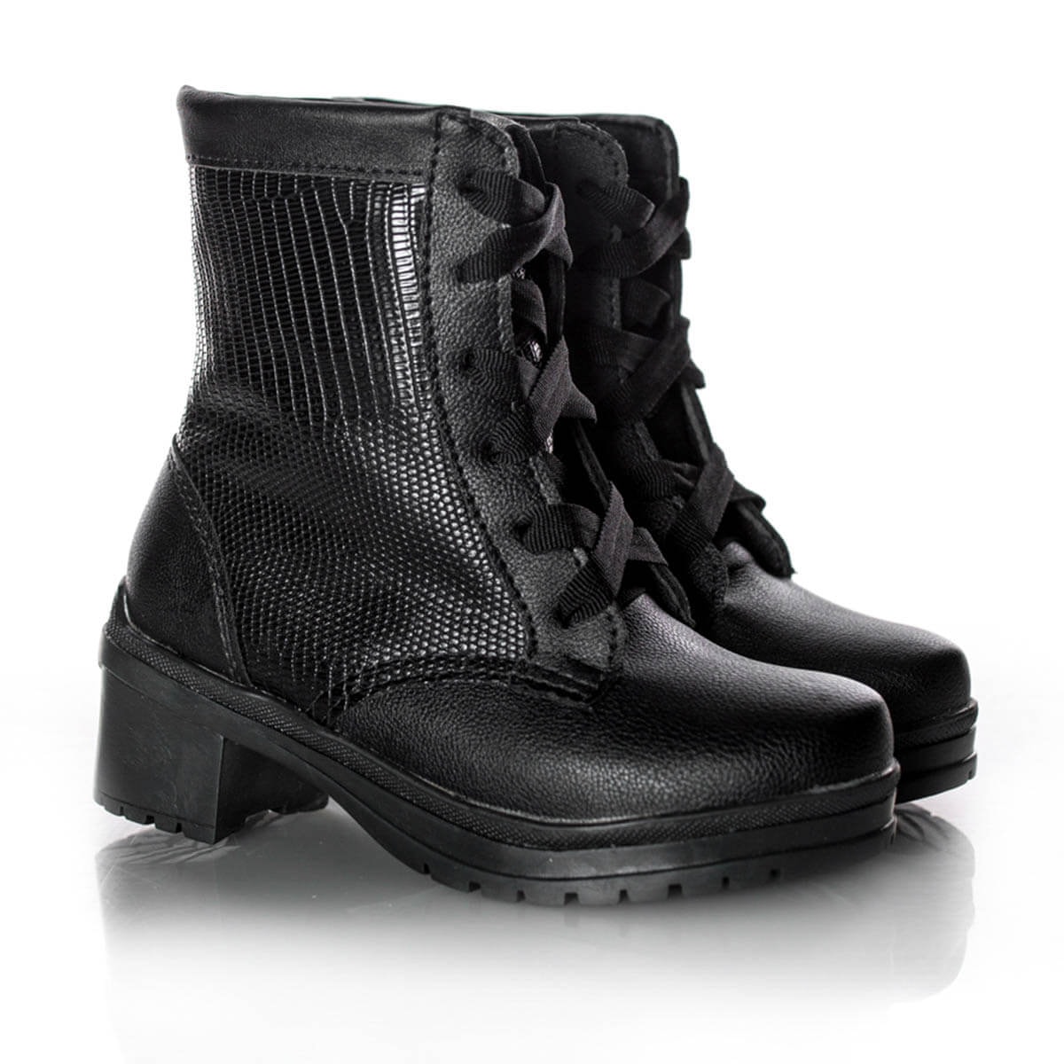 Bota Infantil Feminina Coturno Croco Com Cadarço Moda Menina Preto - Pe  Vermelho Calcados