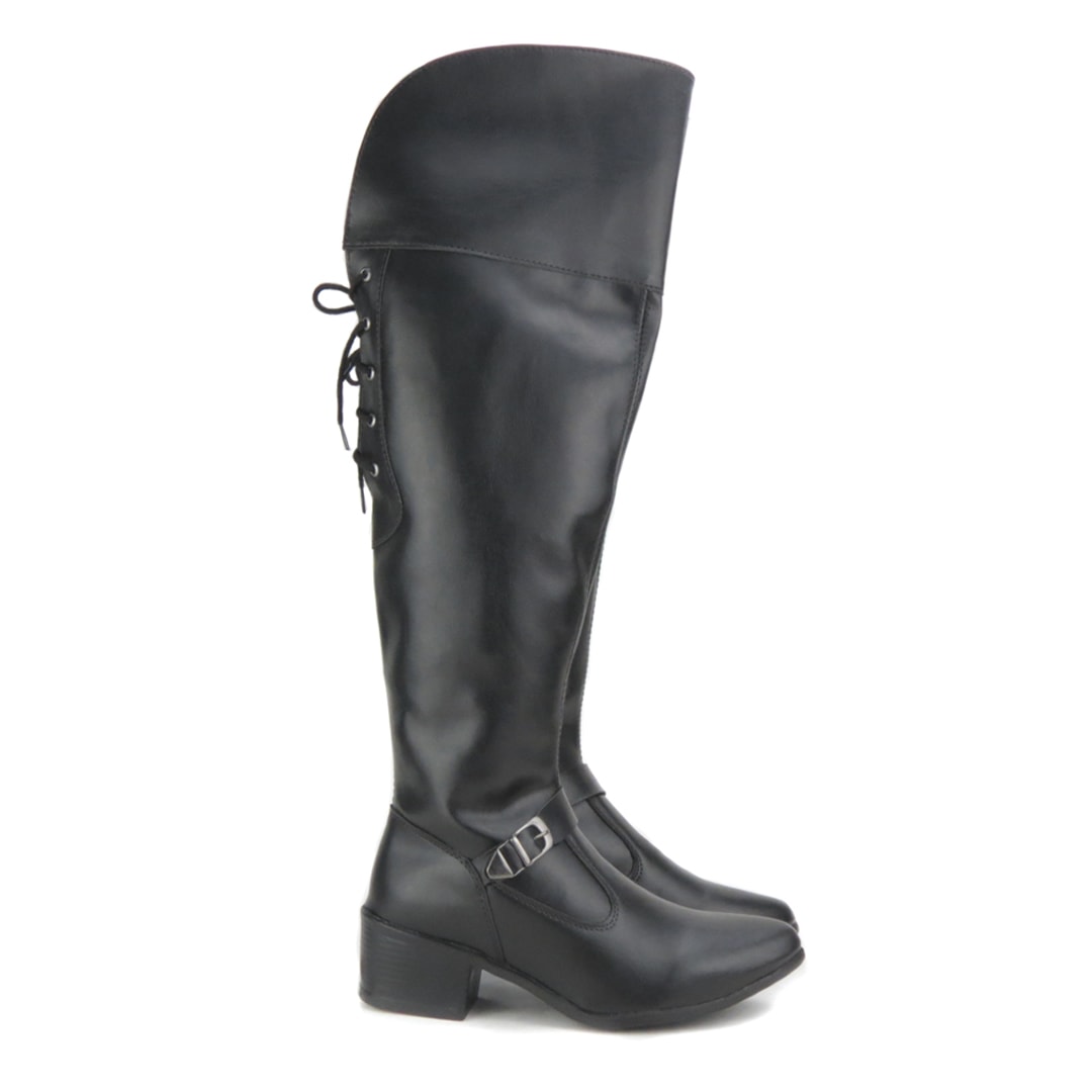 bota cano alto de amarrar atras