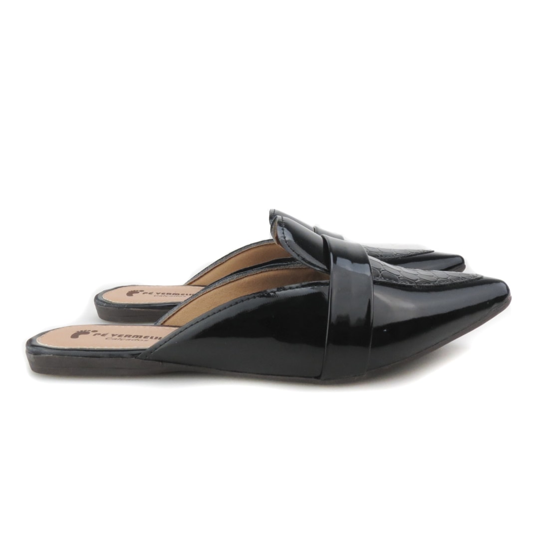mule feminino verniz