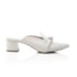 Mule Feminino Clarice Salto baixo Bico Fino Com Fecho Off White