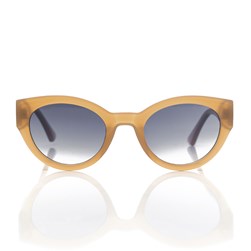 Óculos de Sol Feminino Arredondado com Proteção UV400 Bege