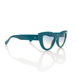 Óculos de Sol Feminino Gatinho Largo com Proteção UV400 Verde Agua