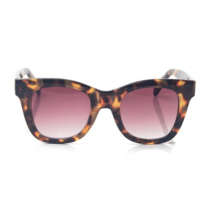 Óculos de Sol Feminino Grande Clássico com Proteção UV400 Onça/Preto