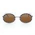 Óculos de sol feminino oval com pedrinhas proteção UV400 whisky