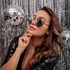 Óculos de Sol Feminino Redondo com Glitter Proteção UV400 Prata