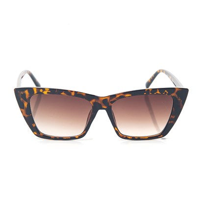 Óculos de Sol Feminino Retrô Quadrado Vintage com Proteção UV400 Preto/Onça