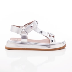 PAPETE CAMILA FLATFORM COM SPIKE PRATA