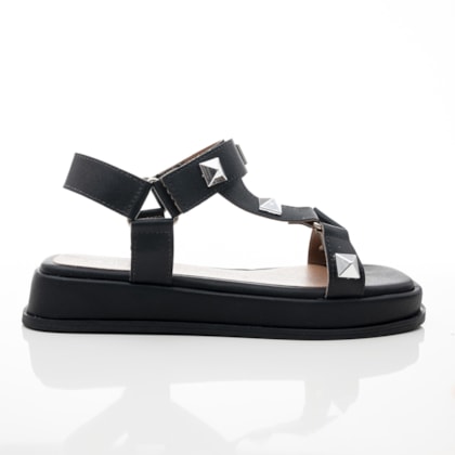 PAPETE CAMILA FLATFORM COM SPIKE PRETA