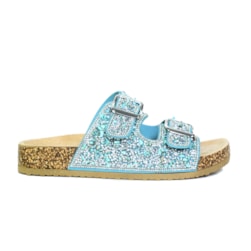 Papete Femina Birken Bruna com Detalhes em Pedrarias Brilhantes Azul Claro