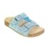 Papete Femina Birken Bruna com Detalhes em Pedrarias Brilhantes Azul Claro