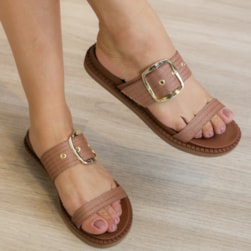 PAPETE FEMININA BIRKEN BETINA COM FIVELA CARAMELO