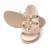 Rasteira Chinelo Slide Feminino Edmara com Spikes Pirâmides Nude