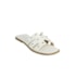 Rasteirinha Feminina Mayane com Tachas Douradas Off White