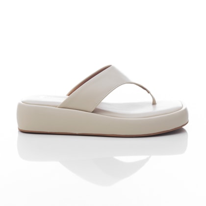 Sandália Feminina Flatform Papete Maria Flat Thong Off White