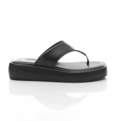 Sandália Feminina Flatform Papete Maria Flat Thong Preto