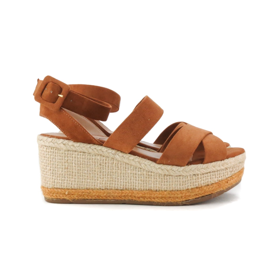 sandália flatform anabela solado corda