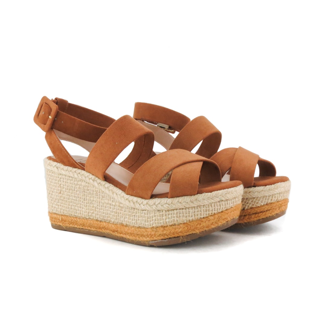 sandália flatform anabela solado corda