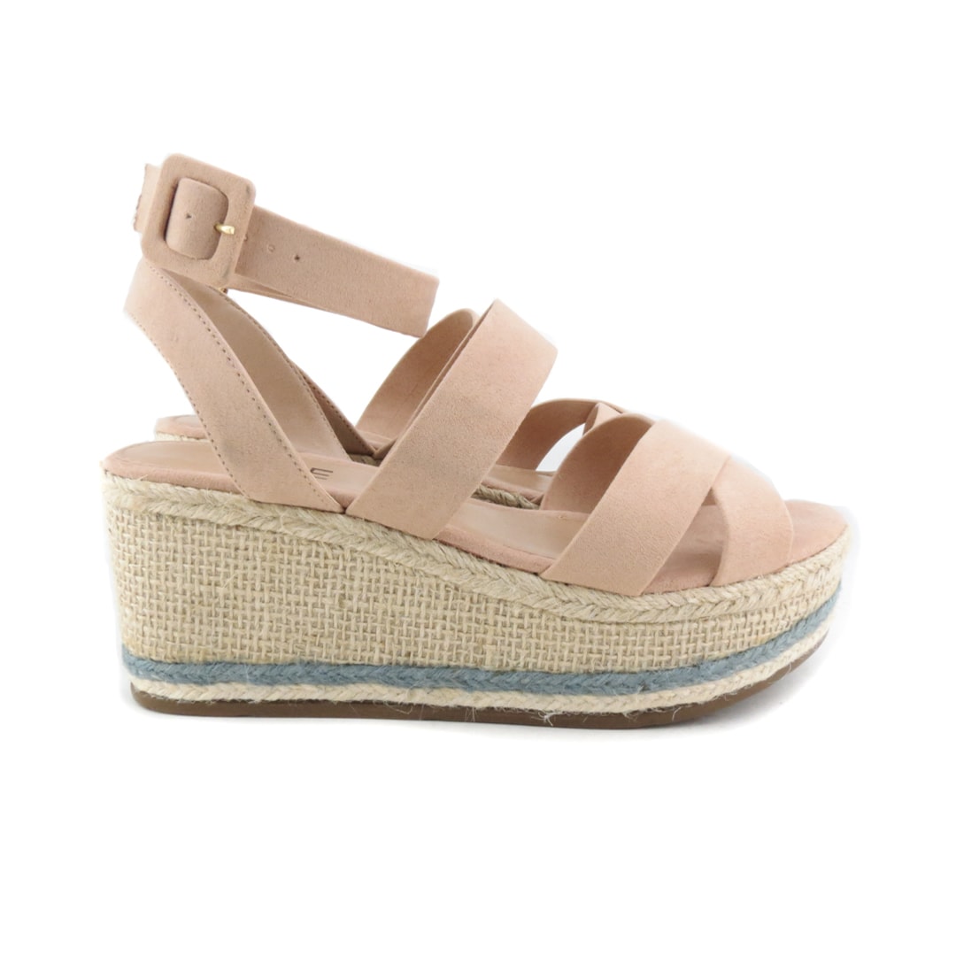 sandália flatform anabela solado corda