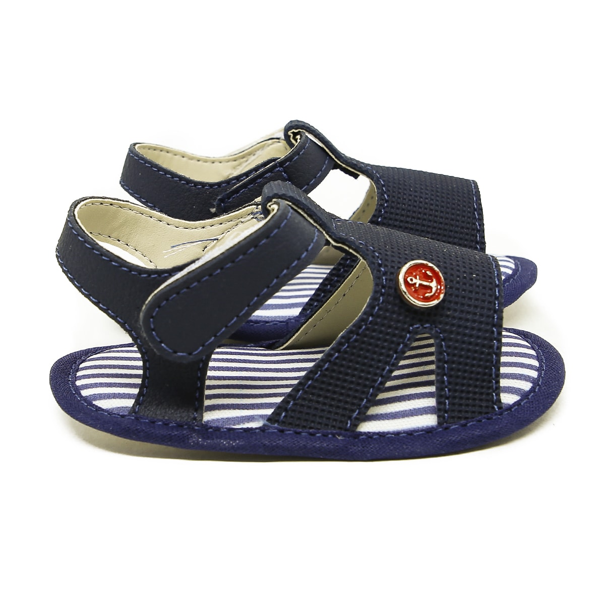 Sandália Infantil Masculina Papete Aberta Bebê Recém Nascido Moda Menino  Marinho - Pe Vermelho Calcados