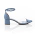 Sapato Feminino Amanda Salto Baixo Transparencia Vinil  Azul Claro