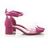 Sapato Feminino Amanda Salto Baixo Transparencia Vinil  Pink