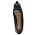 Sapato Feminino Scarpin Bico Fino e Salto Baixo com Fivela Preto Verniz