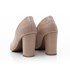 Sapato Feminino Scarpin Florence com Salto Grosso Croco Nude