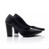 Sapato Feminino Scarpin Florence com Salto Grosso Croco Preto 34