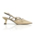 SAPATO FEMININO SLINGBACK POLYANA SALTO BAIXO COM FIVELAS NUDE