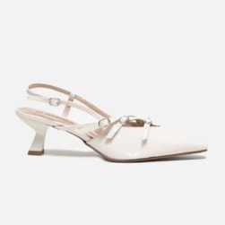 SAPATO FEMININO SLINGBACK POLYANA SALTO BAIXO COM FIVELAS OFF