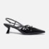 SAPATO FEMININO SLINGBACK POLYANA SALTO BAIXO COM FIVELAS