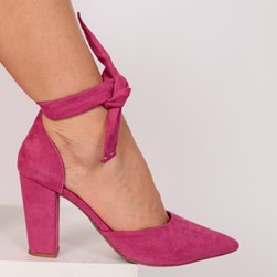 Sapato Feminino Tereza Scarpin Salto Grosso de Amarrar Pink