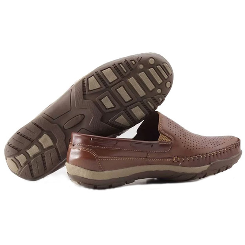 Sapato Masculino Mocassim De Couro Caramelo - Pe Vermelho Calcados