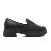 Produto Sapato Mocassim Feminino Silvana Liso Oxford Tratorado Preto