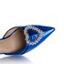 Sapato Scarpin Bella Salto Taça com Broche de Coração Azul