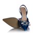 Sapato Scarpin Cinderela Salto Taça Metalizado Azul