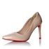 Sapato Scarpin Feminino Camila Verniz com Sola Vermelha Nude