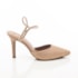 Sapato Scarpin Feminino Charlotte Salto Alto com Brilho Strass Nude